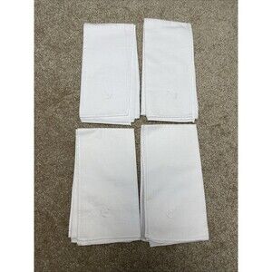 VINTAGE Set of 4 Linen Dinner Napkins White 16 x‎ 15"